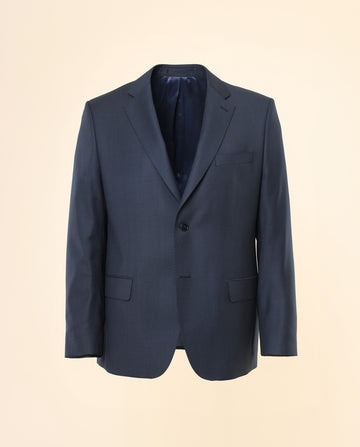 Blue Suit Regular Birdseye 100% Wool